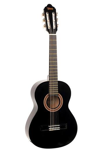 VALENCIA VC102BK, 1/2 classical guitar, black finish