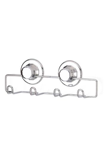 Homelux Metal Wall Hook with 4 Hooks, Silver