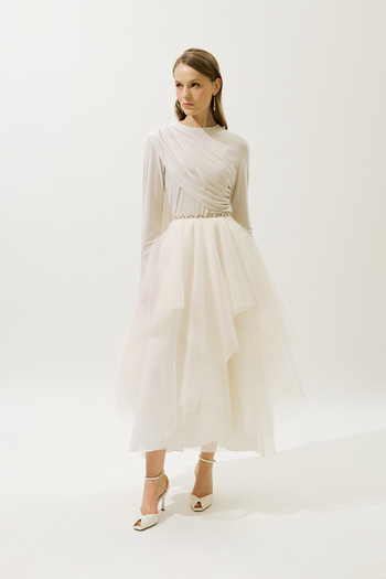 Manuka Emilia Layered Tulle Skirt Beige