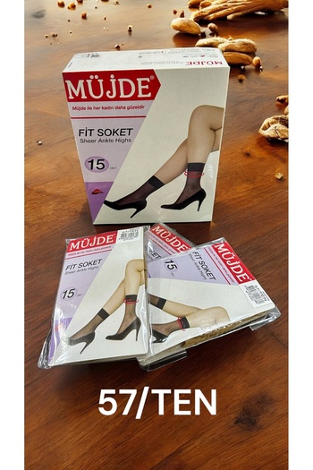 Müjde 6-Piece Fit 15 Shiny Thin Socket Tulle Socks