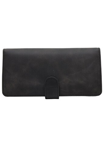 Meskanto Twist Genuine Leather Anthracite Wallet with Phone Compartment