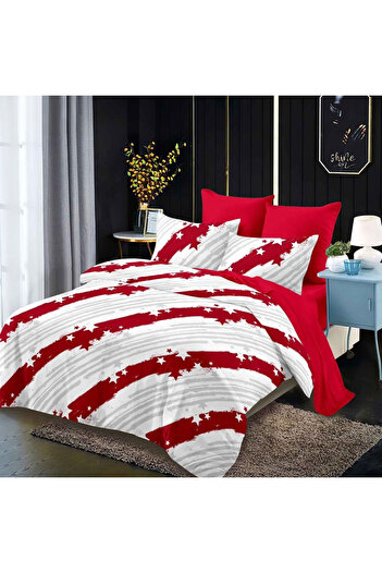 Five Store Bed linen for one person, Lombok, mercerized cotton, multicolor, 4 pieces
