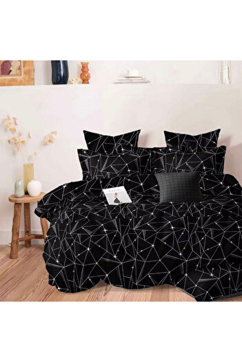 Five Store Single bed linen with elastic cover, Olan, mercerized cotton, multicolor, 3 pieces
