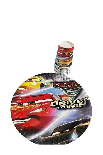 partyrüyası Cars Cars Themed 8-Person Birthday Set with Streamers