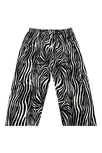 BİLGENS BUTİK Women's Zebra Pattern Plus Size Seasonal Trousers