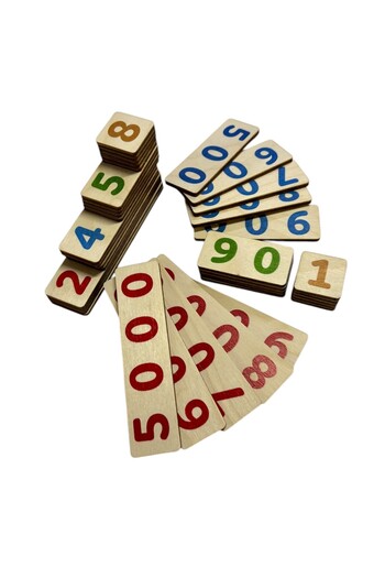 Mind of Toys Basamak Değeri Öğrenme Çubukları, Montessori Ahşap Matematik Seti, Sayı Basamak Değeri Kavramı