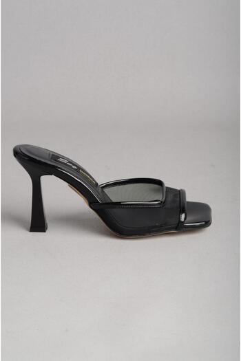 SEÇ KUNDURA SELECT 8302 PAPUCI DETALIAȚI TUL CU TACĂ (Înălțimea tocului: 10 cm) PELERĂ NEGRĂ