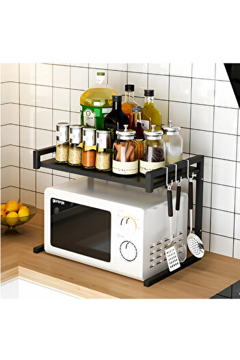 Herum Extendable metal microwave oven stand, kitchen organizer, multifunctional, 41-63 x 36 x 42 cm