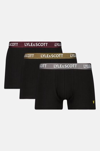 Lyle & Scott Men 3 Pcs Brand Logo Trunks, Multicolor