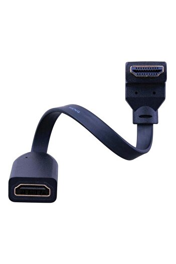 Generic محول زاوية HDMI مسطح من Monster Just Hook It Up باللون الأسود مقاس 6 بوصات