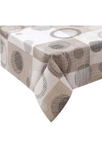 OEM Brown Plastic Tablecloth Circles 180 x 140 cm