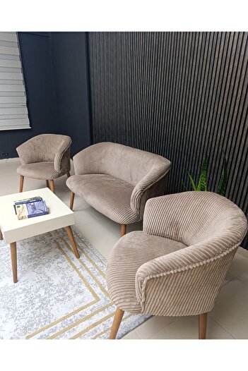 COLORMİX Henna Çay Seti Koltuk Takımı Balkon Bahçe Ofis Teras Salon Mutfak