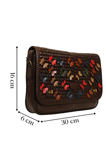 GÖN Gon Brown Leather Women's Crossbody Bag