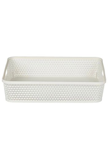Wonderland Storage/organization basket, with handles, white, 35.5 x 29 x 9 cm