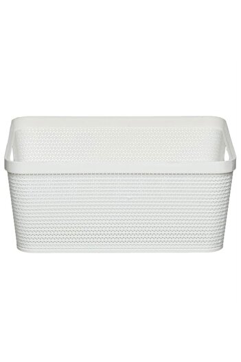 Wonderland Storage/organization basket, with handles, white, 35.3 x 29 x 15 cm