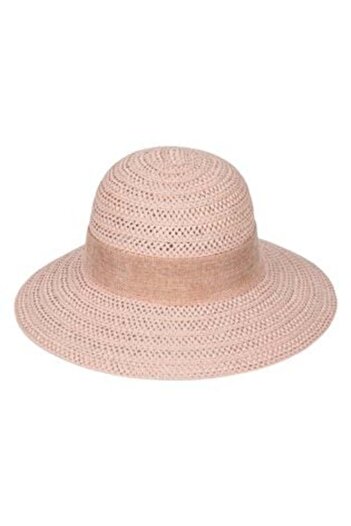 Jumbo Powder Pink Hat with Linen Ribbon for Women