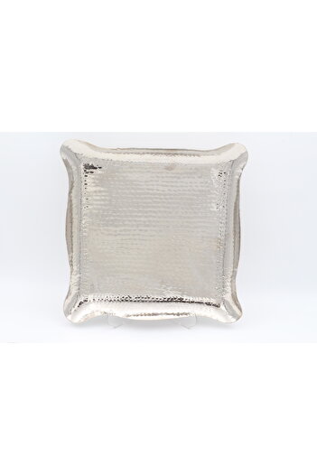 ANTEPSEPETİ Copper Silver Coated Tray 32 cm