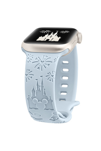 REDz Accessories Curea Disney Castle pentru Apple Watch, reglabilă, silicon, albastră - 38/40/41 mm