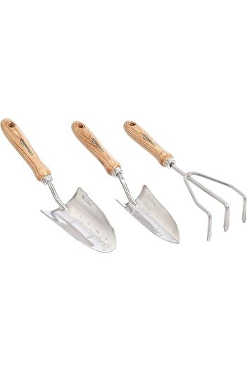 Amazon Set de instrumente gradina din 3 piese cu mistrie, mistrie de transplant si grebla de mana