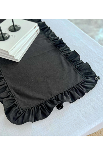 KaiHome Luna Linen Anywhere Ruffled Rectangular Runner 50X150Cm