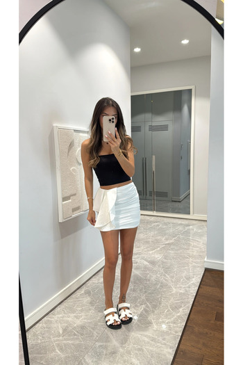 My Blog White Flounce Mini Skirt - 52103