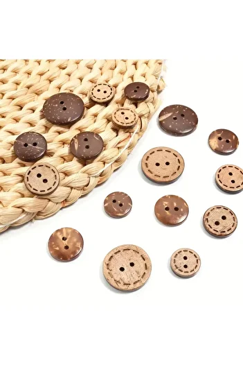 OZN AKSESUAR Wooden Coconat Button 12 mm (50 Pieces)