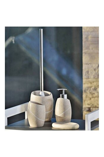 Kela TALUS poly soap dispenser, beige stone decor