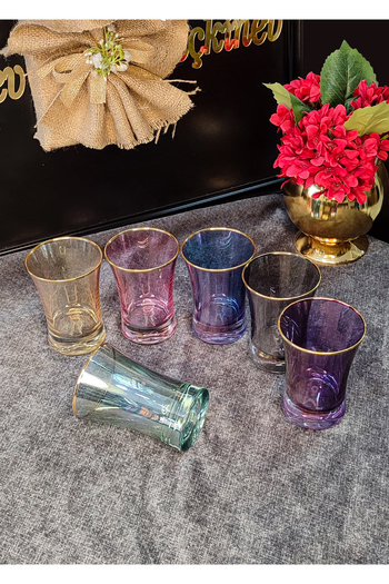 SEÇKİNEV Six Colors Real Gilded Azur Water Cup 210Cc