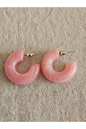 SiestaAccessories Pink Color Acrylic Hoop Earrings