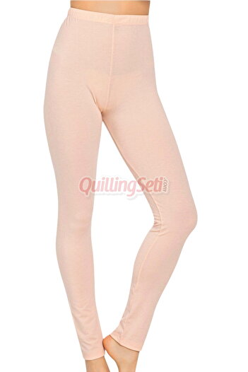 quilling Comfort and Elasticity Together: Cotton Viscose Fabric Jnk 1304 Lycra Cream Color Women's Leggings