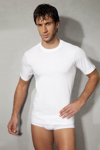 NazikEndam Dore Anse Men's Cotton Round Neck Short Sleeve t Shirt 2505