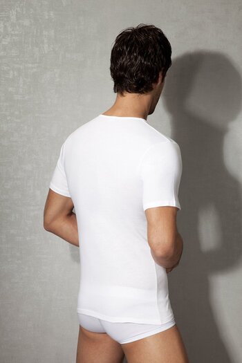 NazikEndam Dore Anse Men's Cotton V-Neck Short Sleeve t Shirt 2810
