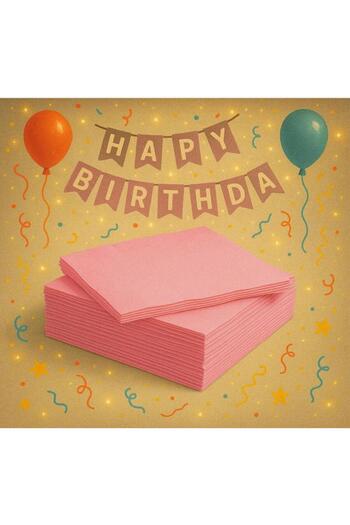 partyrüyası Pink Plain Colored Presentation Napkin 20 Pieces Aesthetic Birthday Party Concept