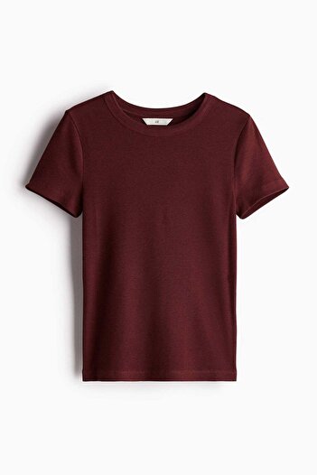 H&M Ribbed modal-blend T-shirt