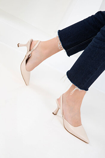 SOHO Beige Women's Classic Heeled Shoes 20616