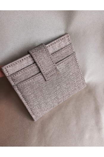 Gül Karatekin Women's Powder Snap Closure Glitter Card Holder (Non-Shedding)