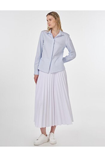 Kayra Shirt Collar Blouse Blue
