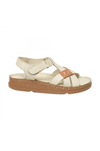 Mammamia D25Ys-2440 Casual Cream Women's Sandals