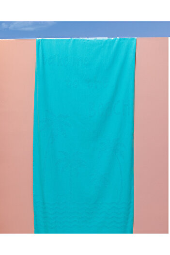Madame Coco Fourne %100 Pamuk Plaj Havlusu - Turkuaz - 70x150 cm