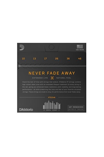 Daddario Xte1046 Electric Guitar String Set, Xt, 10-46, Reg Light D'Adarıo's Most Durable