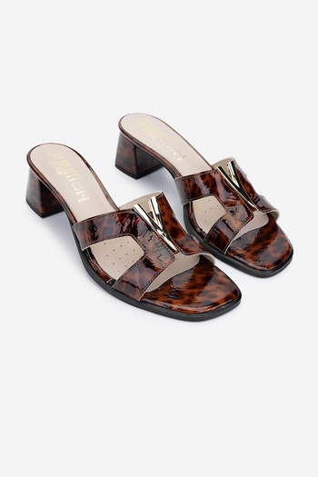 Valmenti Women's Genuine Leather Leopard Comfort Slippers