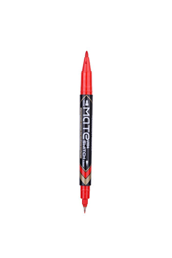 Deli Deli EU10440 Permanent Marker, Red,Bullet Tip 1.0mm, Metal Tip 0.5mm,12PCS/Box For Precise Marking