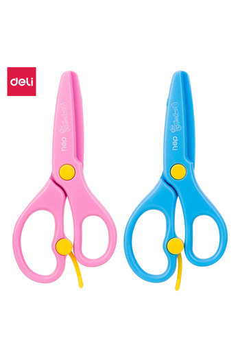 Deli Deli ED60402 School Scissors 130mm Assorted Colours - ideal for kids’ classroom use