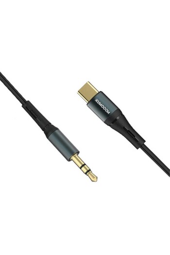 MOOGMAX MFi Certified 1m AUX to Type-C Cable - High-quality audio cable with a strong fabric design that supports all devices