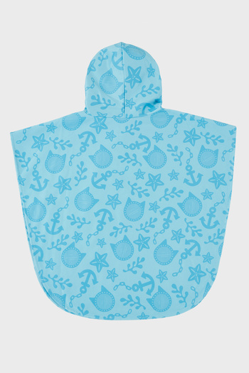 SLIPSTOP Mercat Patterned Cotton Hooded Uv Protection Towel Poncho Girls' Poncho Sp2512120000