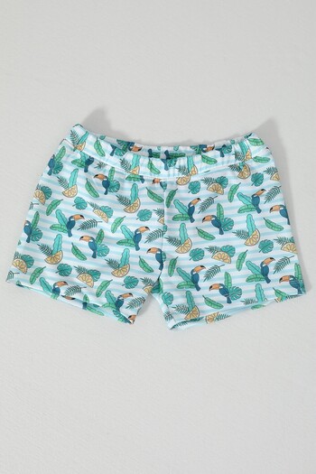 MARKAPIA Boys' Elastic Tropical Swim Shorts
