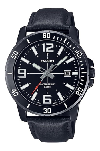 Casio Men's Analog Black Dial Watch - MTP-VD01BL-1BVUDF