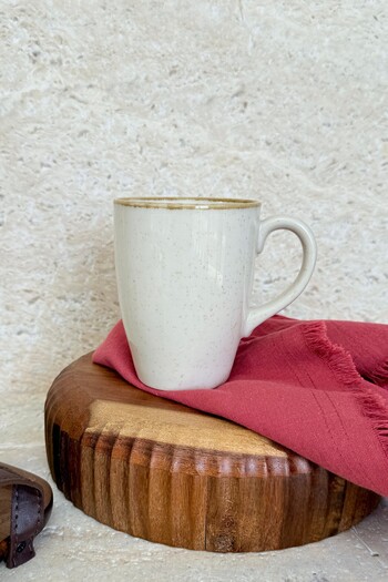 porselenden Moderna 2 Pieces Large Size Mug Mug Cup Cinnamon Speckle Cream