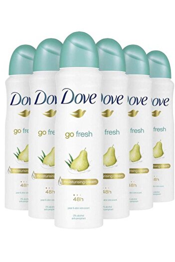 Dove Go Fresh Pear and Aloe Vera Scent Deodorant Spray 150ml Pack of 6