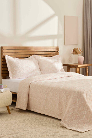 Kaşmir Home Aurora Çift Kişilik Yatak Örtüsü Takımı Rose